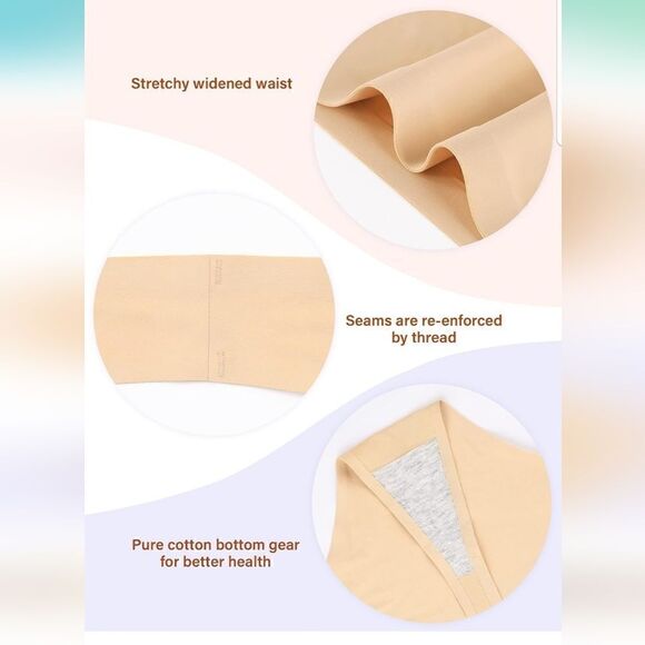 Seamless Thongs for Women No Show Thongs Nylon Stretch Thong Panti - Picture 9 of 16